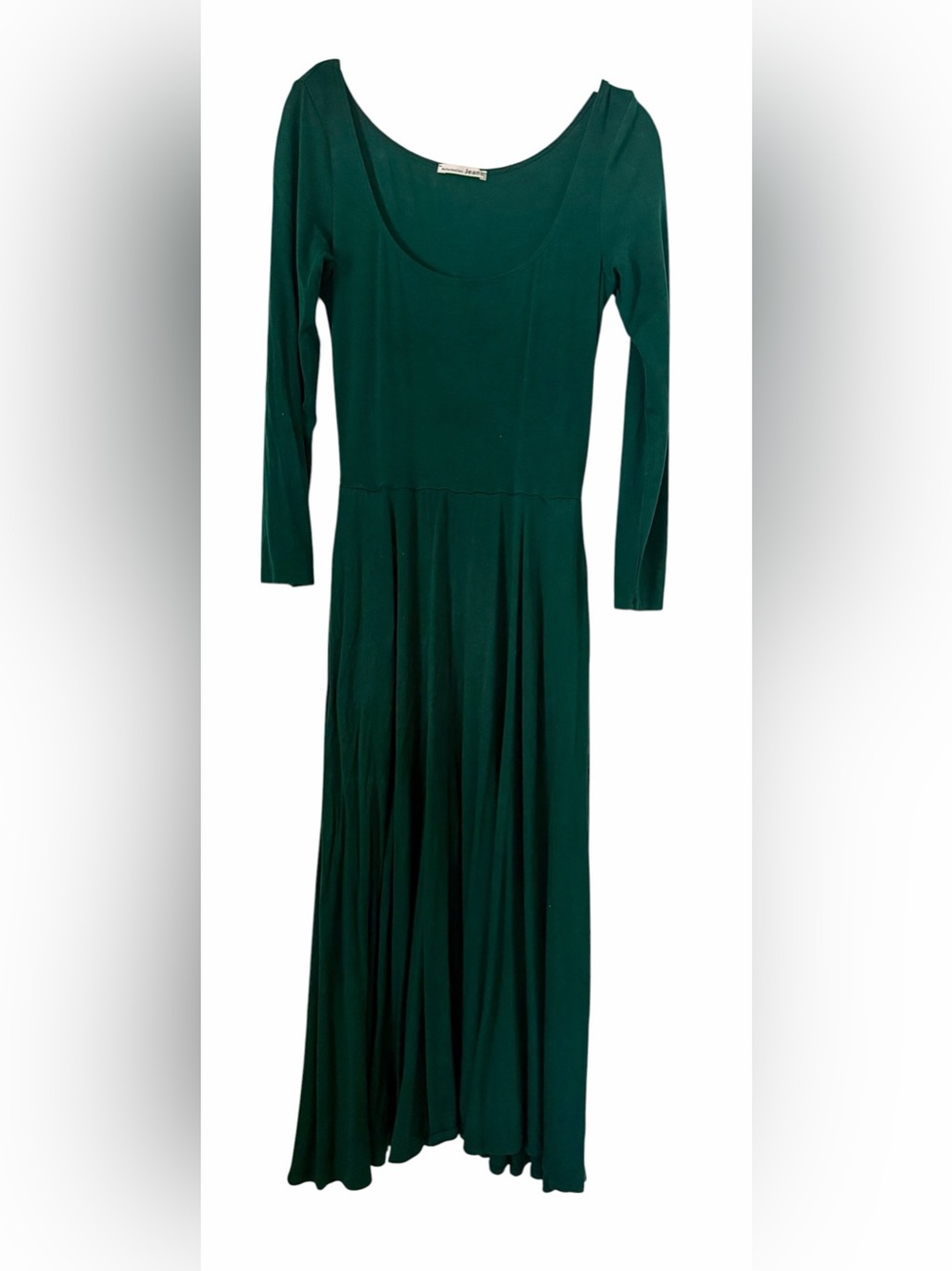 Reformation Jeans Lou A-Line Dress Green Small Long Sleeve Midi Dress